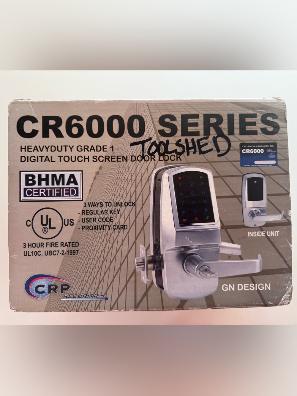 Cal-Royal CR6000 Grade 1 Digital Touchscreen Door Lock RFID 3-Hour Fire Rated